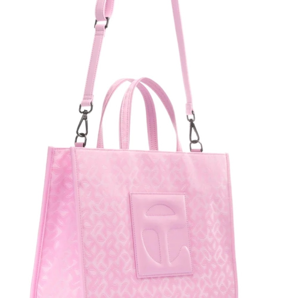 💕Telfar NWT bubblegum pink jacquard monogram Ltd edition medium shopper bag - Picture 3 of 6